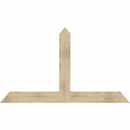 Ekena Millwork Portland Rough Sawn Timber Gable Bracket, Douglas Fir, 72"W x 42"H x 4"D x 6"F, 14/12 Pitch GBW072X42X0406POR00RDF